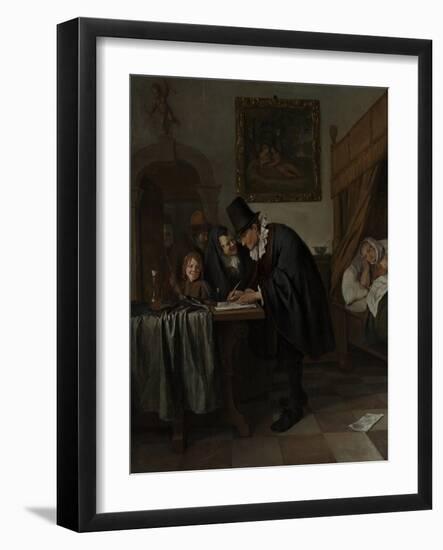 The Doctor's Visit, Ca 1665-Jan Havicksz Steen-Framed Giclee Print