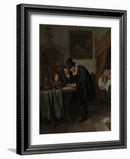 The Doctor's Visit, Ca 1665-Jan Havicksz Steen-Framed Giclee Print