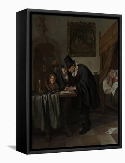 The Doctor's Visit, Ca 1665-Jan Havicksz Steen-Framed Premier Image Canvas