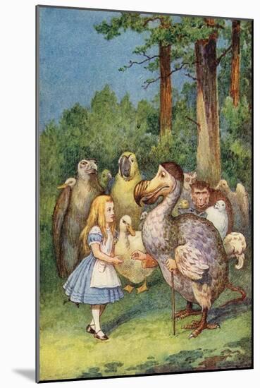 The Dodo Presents Alice with a Thimble (Colour Engraving)-John Tenniel-Mounted Giclee Print