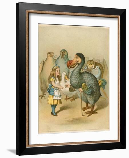 The Dodo Solemnly Presented the Thimble from Alice's Adventures in Wonderland-John Tenniel-Framed Giclee Print