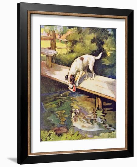 The Dog and the Shadow from 'Aesop's Fables', London-John Edwin Noble-Framed Giclee Print