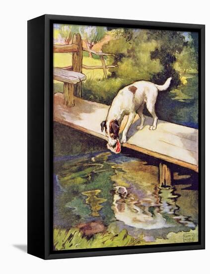 The Dog and the Shadow from 'Aesop's Fables', London-John Edwin Noble-Framed Premier Image Canvas