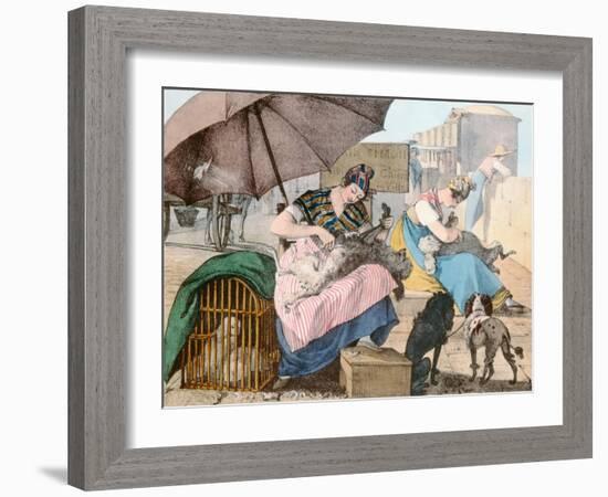 The Dog Groomers, 1820-John James Chalon-Framed Giclee Print