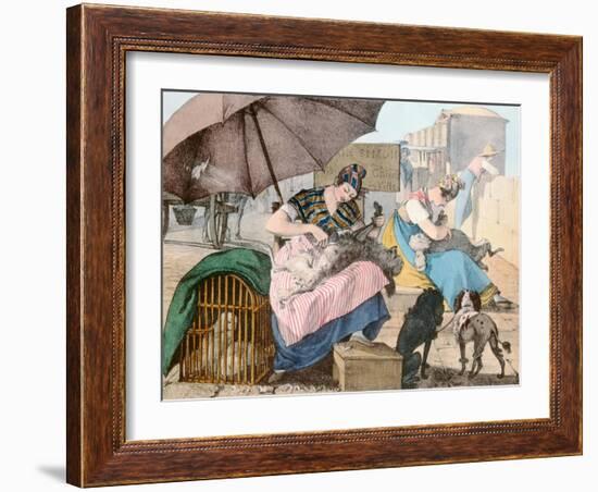 The Dog Groomers, 1820-John James Chalon-Framed Giclee Print