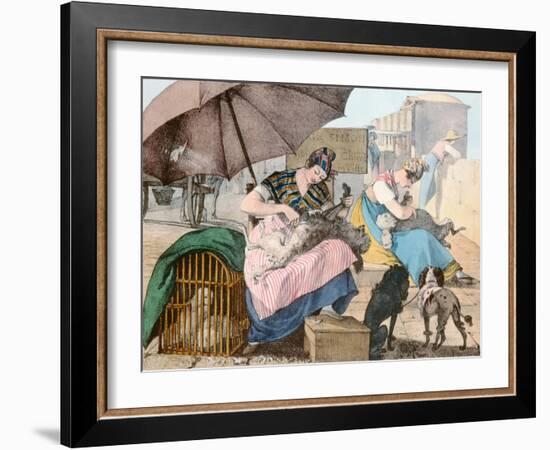 The Dog Groomers, 1820-John James Chalon-Framed Giclee Print