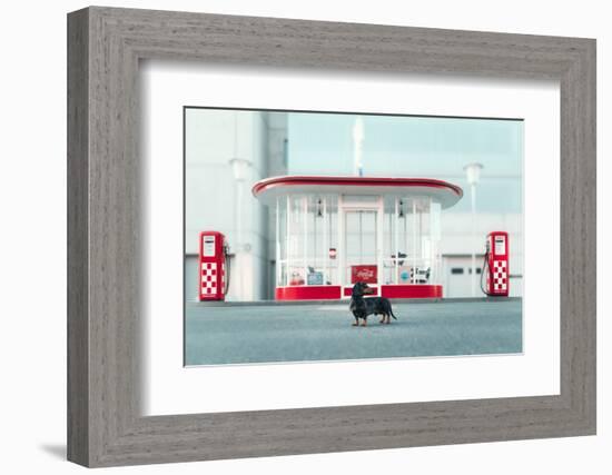 The Dog in the Gas Station-Heike Willers-Framed Photographic Print