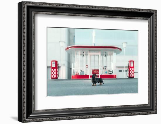 The Dog in the Gas Station-Heike Willers-Framed Photographic Print