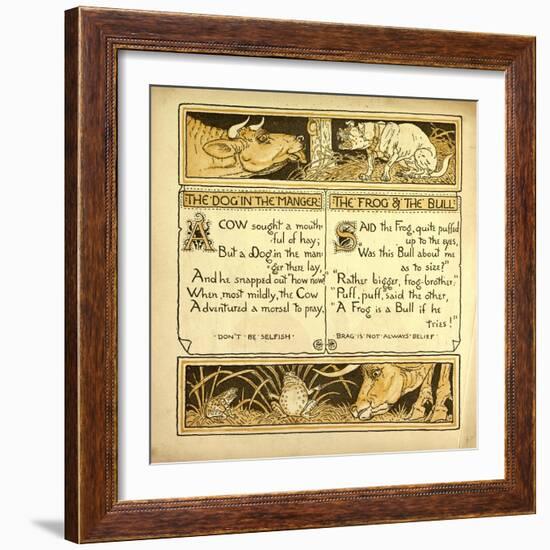 The Dog in the Manger the Frog and the Bull-null-Framed Giclee Print