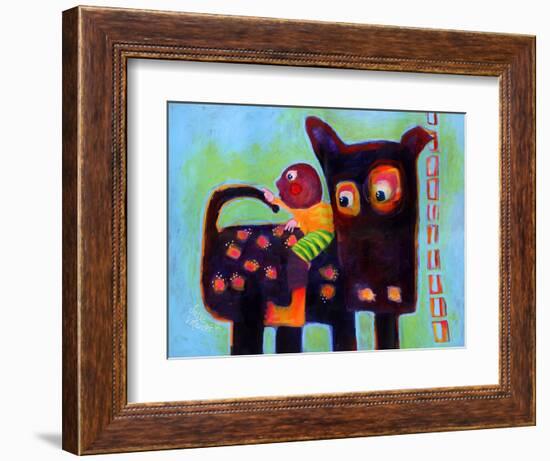 The Dog Sees It’s Tail-Susse Volander-Framed Art Print