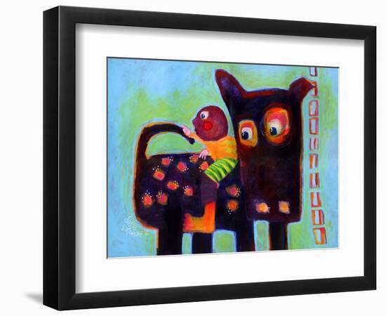 The Dog Sees It’s Tail-Susse Volander-Framed Art Print