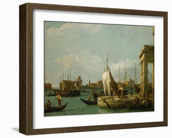 The Dogana in Venice, around 1730-Canaletto-Framed Giclee Print