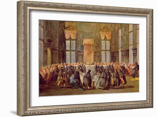 The Doge at the Feast for the Opening of the Carnival of Venice-Francesco Guardi-Framed Giclee Print