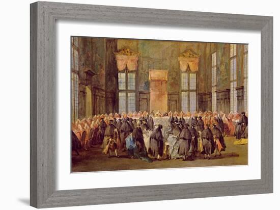 The Doge at the Feast for the Opening of the Carnival of Venice-Francesco Guardi-Framed Giclee Print