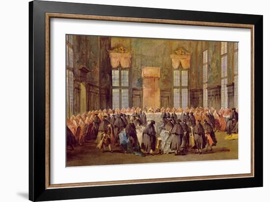 The Doge at the Feast for the Opening of the Carnival of Venice-Francesco Guardi-Framed Giclee Print