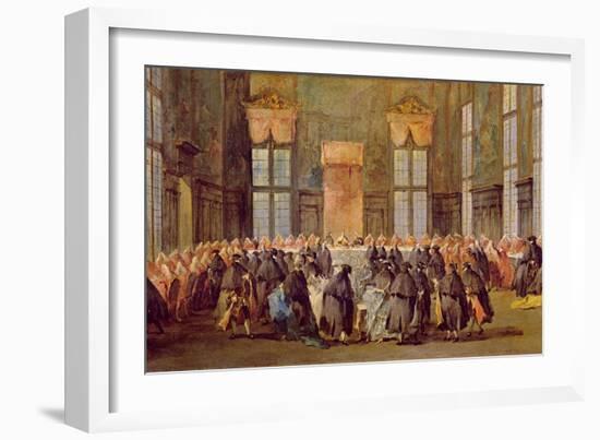 The Doge at the Feast for the Opening of the Carnival of Venice-Francesco Guardi-Framed Giclee Print