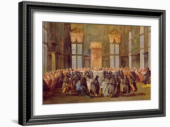 The Doge at the Feast for the Opening of the Carnival of Venice-Francesco Guardi-Framed Giclee Print