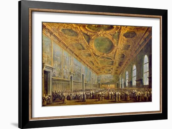 The Doge of Venice Thanking the Council, after 1775-Francesco Guardi-Framed Giclee Print