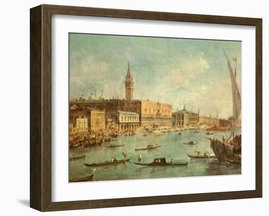 The Doge's Palace and the Molo from the Basin of San Marco, Venice, C.1770-Francesco Guardi-Framed Giclee Print