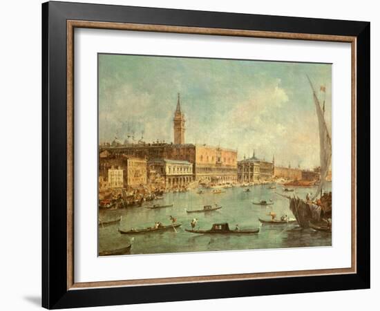 The Doge's Palace and the Molo from the Basin of San Marco, Venice, C.1770-Francesco Guardi-Framed Giclee Print