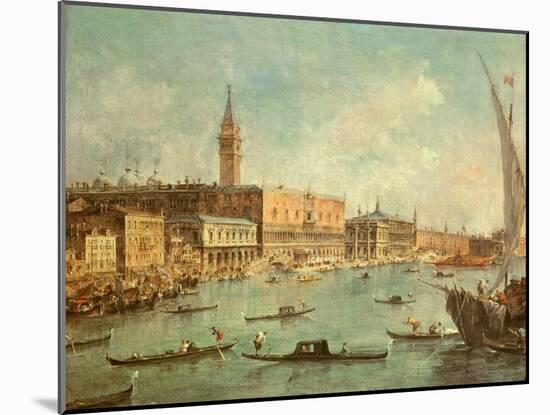 The Doge's Palace and the Molo from the Basin of San Marco, Venice, C.1770-Francesco Guardi-Mounted Giclee Print