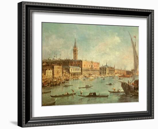 The Doge's Palace and the Molo from the Basin of San Marco, Venice, C.1770-Francesco Guardi-Framed Giclee Print