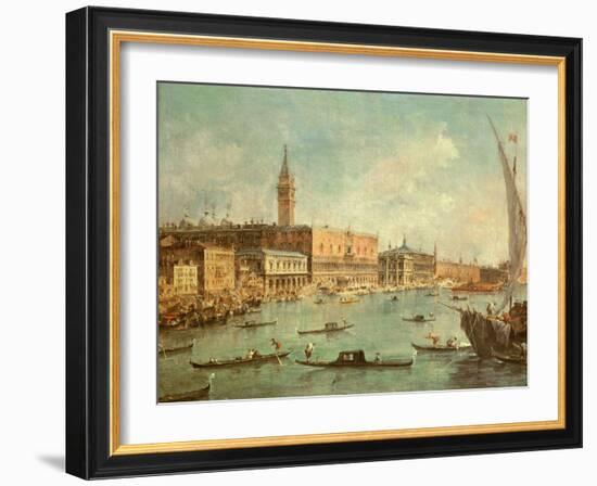 The Doge's Palace and the Molo from the Basin of San Marco, Venice, C.1770-Francesco Guardi-Framed Giclee Print