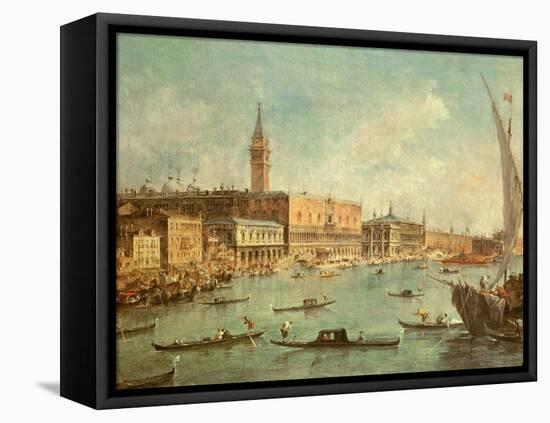 The Doge's Palace and the Molo from the Basin of San Marco, Venice, C.1770-Francesco Guardi-Framed Premier Image Canvas