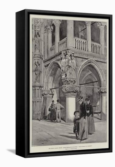 The Doge's Palace, Venice, Angle Decorative Sculpture, The Judgement of Solomon-John Fulleylove-Framed Premier Image Canvas