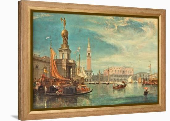 The Doge's Palace, Venice, from the Grand Canal, 1862 (Oil on Board)-James Holland-Framed Premier Image Canvas