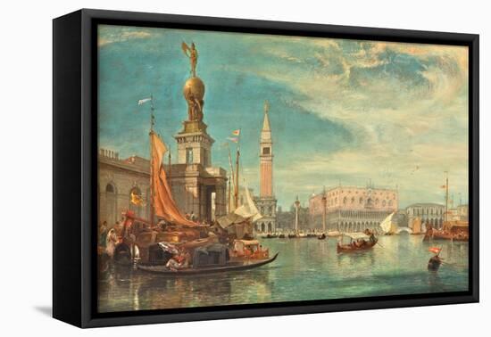 The Doge's Palace, Venice, from the Grand Canal, 1862 (Oil on Board)-James Holland-Framed Premier Image Canvas