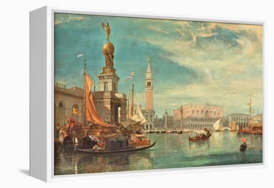 The Doge's Palace, Venice, from the Grand Canal, 1862 (Oil on Board)-James Holland-Framed Premier Image Canvas