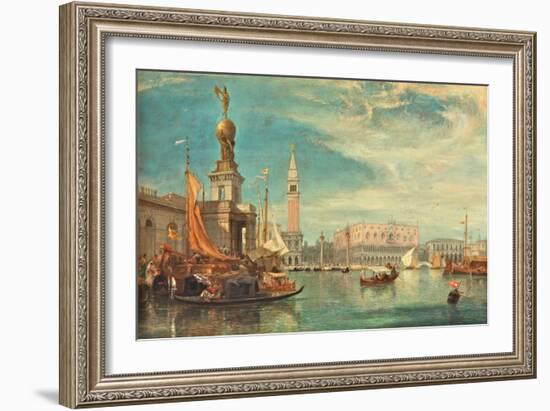 The Doge's Palace, Venice, from the Grand Canal, 1862 (Oil on Board)-James Holland-Framed Giclee Print