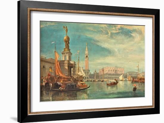 The Doge's Palace, Venice, from the Grand Canal, 1862 (Oil on Board)-James Holland-Framed Giclee Print