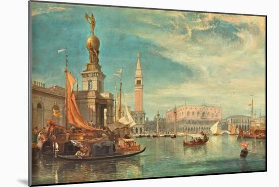 The Doge's Palace, Venice, from the Grand Canal, 1862 (Oil on Board)-James Holland-Mounted Giclee Print