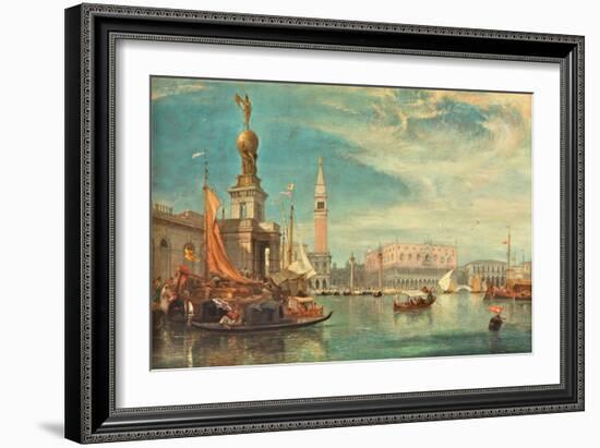 The Doge's Palace, Venice, from the Grand Canal, 1862 (Oil on Board)-James Holland-Framed Giclee Print