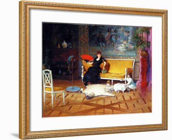 The Doll's Tea Time, 1885-William Henry Lippincott-Framed Giclee Print