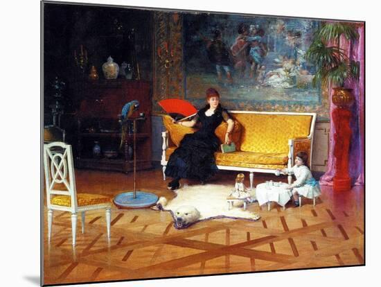 The Doll's Tea Time, 1885-William Henry Lippincott-Mounted Giclee Print