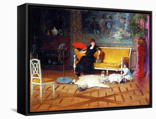 The Doll's Tea Time, 1885-William Henry Lippincott-Framed Premier Image Canvas