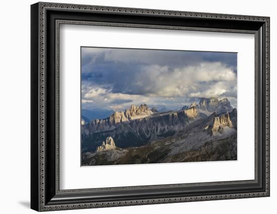 The dolomites in the Veneto. Monte Pelmo, Croda da Lago, Averau, Italy-Martin Zwick-Framed Photographic Print