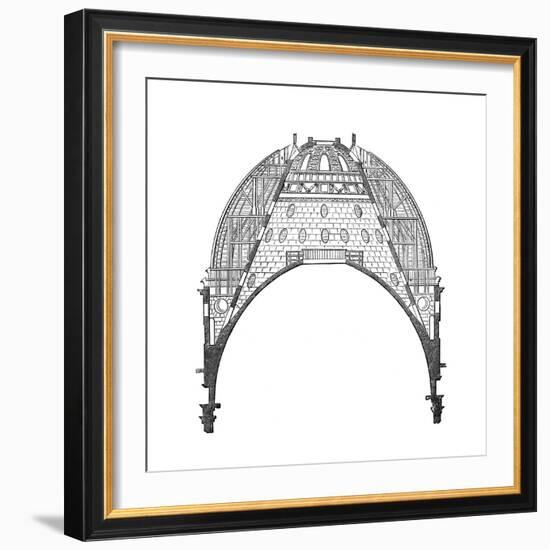 The Dome of St Paul's Cathedral, London, 17th Century-Christopher Wren-Framed Giclee Print