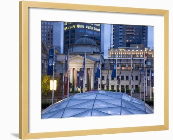 The Dome of the Ice Rink and Vancouver Art Gallery at Night, Robson Square, Downtown, Vancouver, Br-Martin Child-Framed Photographic Print