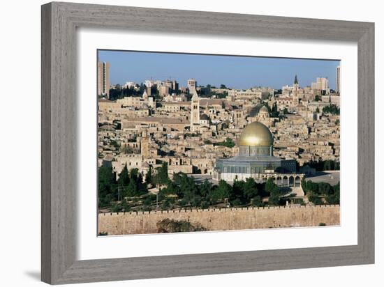 The Dome of the Rock, Built AD 692, and the City Beyond-null-Framed Giclee Print