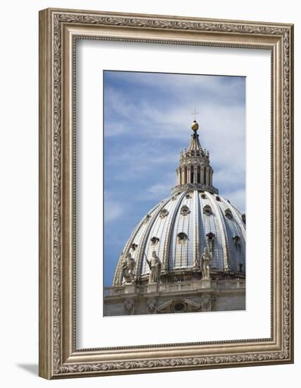 The domed roof of St Peter's Basilica, Vatican City, Rome, Italy.-David Clapp-Framed Photo