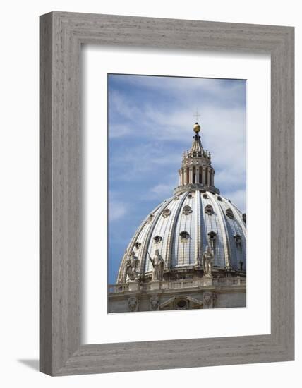 The domed roof of St Peter's Basilica, Vatican City, Rome, Italy.-David Clapp-Framed Photo