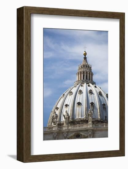 The domed roof of St Peter's Basilica, Vatican City, Rome, Italy.-David Clapp-Framed Photo