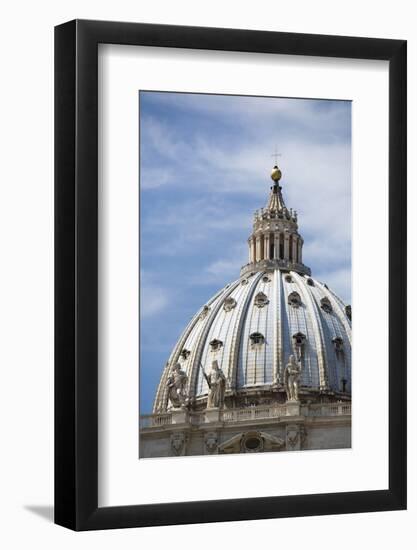 The domed roof of St Peter's Basilica, Vatican City, Rome, Italy.-David Clapp-Framed Photo