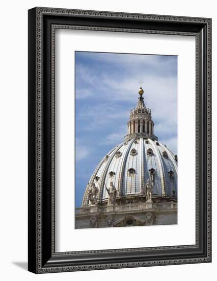 The domed roof of St Peter's Basilica, Vatican City, Rome, Italy.-David Clapp-Framed Photo