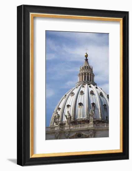 The domed roof of St Peter's Basilica, Vatican City, Rome, Italy.-David Clapp-Framed Photo