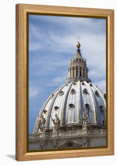 The domed roof of St Peter's Basilica, Vatican City, Rome, Italy.-David Clapp-Framed Stretched Canvas